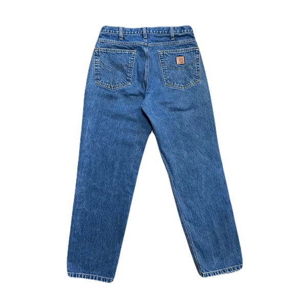Carhartt B17-DST Jeans Mens 32x29 Blue Relaxed Fit Straight Leg Dark Stone Wash - Picture 3 of 5